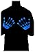 GlowCity Light Up LED Skeleton Hand Gloves (One Size, Blue)