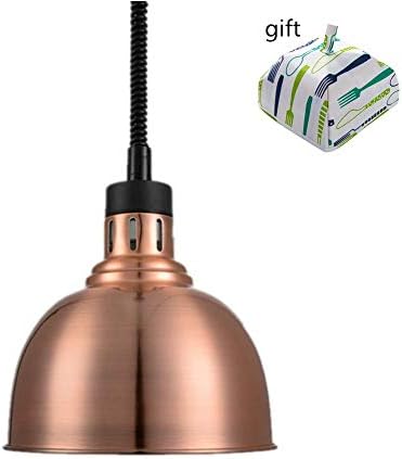 WOAISM 250W Commercial Food Lamp Heat Warmers Hotel Kitchen Chandelier Pendent Infrared Retractable for Buffet Food Court Restaurant,Gold