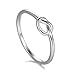 BORUO 925 Sterling Silver Ring Love Knot Promise Friendship High Polish Comfort Fit Band Ring Size 4-12