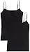 2 Pack Active Basic Women's Shelf Bra Cami Top Small Black, Black