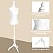 Giantex Female Mannequin Torso Body Dress Form with White Adjustable Tripod Stand, 51.2’’-66.2’’ Adjustable Height Non-Straight Pinnable for Pants Clothing Dress Jewelry Display (White)