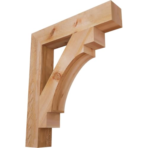 6"W x 34"D x 40"H Merced Block Rough Sawn Bracket, Western Red Cedar