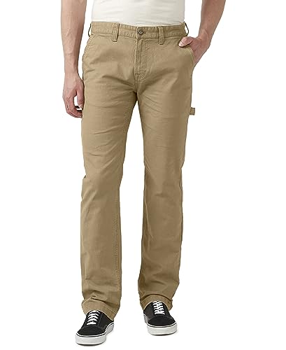 Buffalo David Bitton Men’s Straight Six Carpenter Pant, Dark Beige