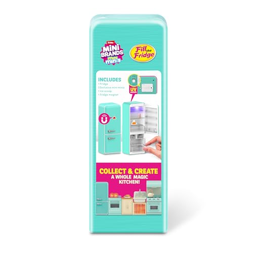 Mini Brands Fill The Fridge Playset w/UV Light by ZURU, Collectibles, DIY, Resin Play, Exclusive Recipe, NOT Edible, 8+