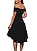 Aolakeke Women Casual Off Shoulder Formal Party Cocktail Dress With Short Sleeves, Medium, Black