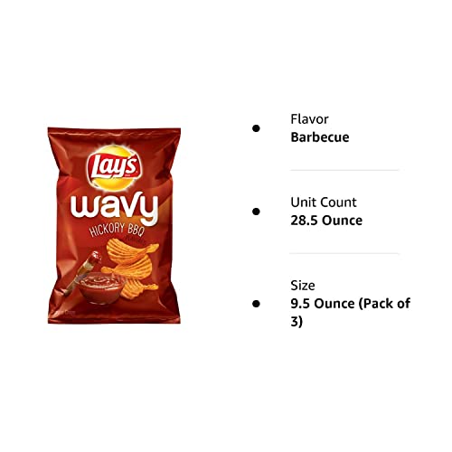 Frito Lay, Lay's, Wavy, Hickory Barbecue Flavored Potato Chips