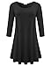 BELAROI Women's Plus Size Dress Fall Casual Swing 3/4 Sleeve T Shirt Loose Tunic Dress (M, Black)