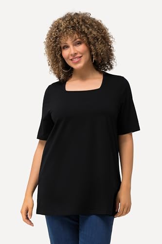 Ulla Popken T-Shirt, A-Line, Carree Neck, Half Sleeve 807286 Women's T-Shirt