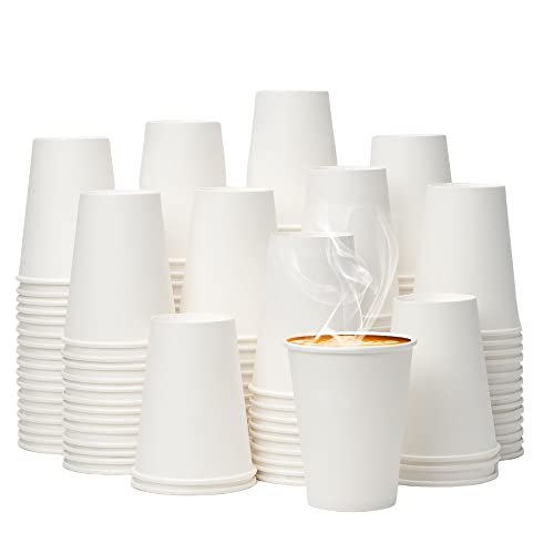 YEEHAW Coffee Cups [12 oz 300 pack], White Disposable Paper Cups, To Go