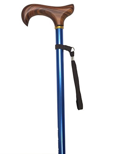 Derby Handle Cane by RMS | Walking Cane with Comfort Grip Handle | Adjustable Height, Lightweight Walking Stick Mobility Aid (Blue) - Thumbnail 5