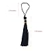 100pcs Triple Colored 14cm/5.5 Inch Silky Floss Bookmark Tassels with 2.16-Inch Cord Loop and Small Chinese Knot for Jewelry Making, Souvenir, Bookmarks, DIY Craft Accessory (Black)
