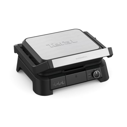 Tefal SuperGrill 3in1 Kontaktgrill, Tischgrill & BBQ, Ofenposition mit 3 Höhen, 2000 W, Thermostat, große Antihaftfläche, für Fleisch, Gemüse & Sandwi