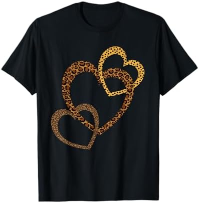 Amazon.com: Cool Cheetah Leopard Print Heart T-Shirt T-Shirt