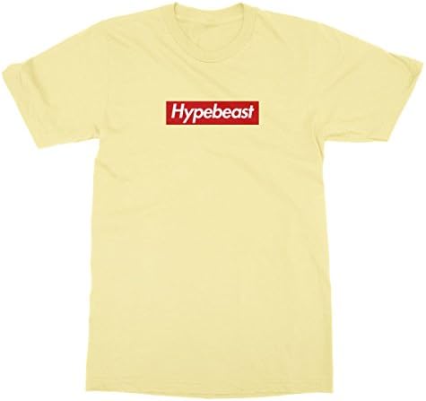 Kind is Kind Hypebeast Men's T-shirt - Box Logo, Hype, Sold Out, Sneakers Fan Boy Tee (L, Yellow)