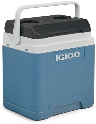 IP27 Glacière 27L – Grande glacière Passive Bleu Clair, légère, Robuste et Portable, idéale pour Camping, Travail, Pique‑Nique, Outdoor, Boissons et Snacks – Isolation sans électricité