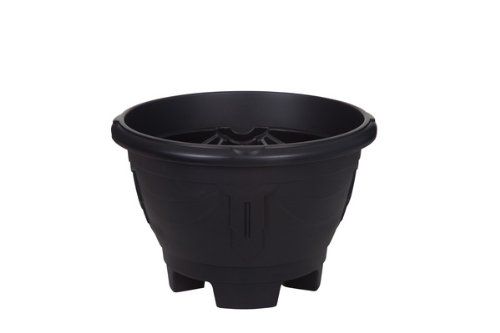 Whitefurze G02036 26cm Round Venetian Planter with Leg - Black