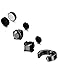Jstyle 4 Pairs Stainless Steel Stud Earrings for Men Women Magnetic Stud Earrings Non-piercing CZ 8mm B