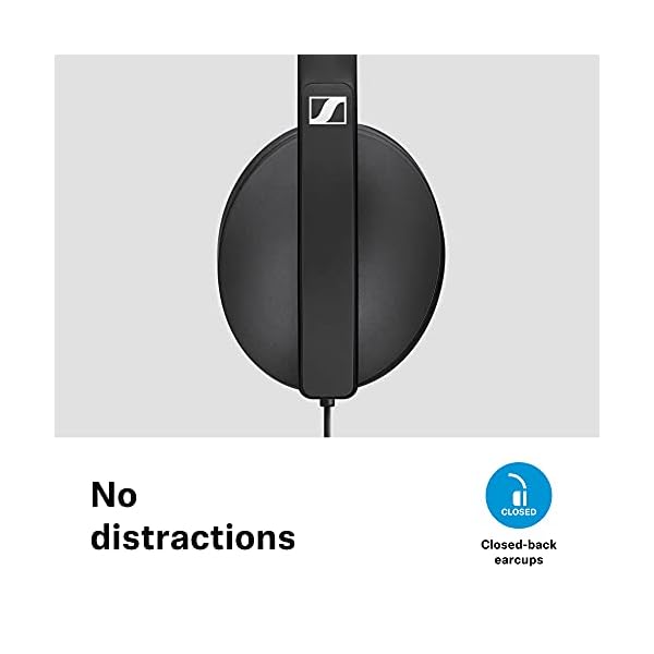 Sennheiser HD 300 Around-Ear Lightweight Foldable Headphones - Black