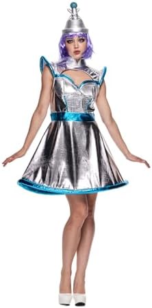 silver space dress 1960s Space Age Silver Paper Dress L-XL