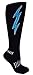 MOXY Socks Black with Electric Blue Knee-High Lightning Insane Bolt Fitness Socks