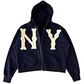 Crancious Unisex Letter Embroidery Trendy Hoodies Zip Up Graphic Hoodies Overszie Y2K Hip Hop Streetwear Harajuku Fashion