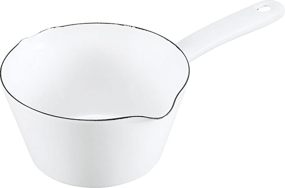 富士ホーロー 汚れがつきにくい ミルクパン NEIGE 目安目盛り付き 14cm 0.7L ペイント仕上げ ホワイト N-14M商品画像