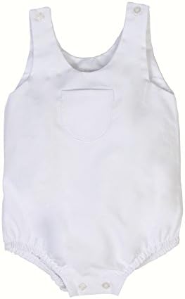 Bee nene Baby Girl &amp; Boy One-Piece Organic Cotton Romper (White Cotton, 6M)