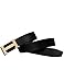 Men's Geniune Leather Belt Slide Metal Buckle Adjustable Waistband 35MM Black 105cm