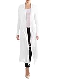 TWINTH Womens Draped Open Front Stylish Long Knit Cardigan White L