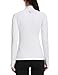 Baleaf Women's Thermal Fleece Half Zip Thumbholes Long Sleeve Running Top White Size XS