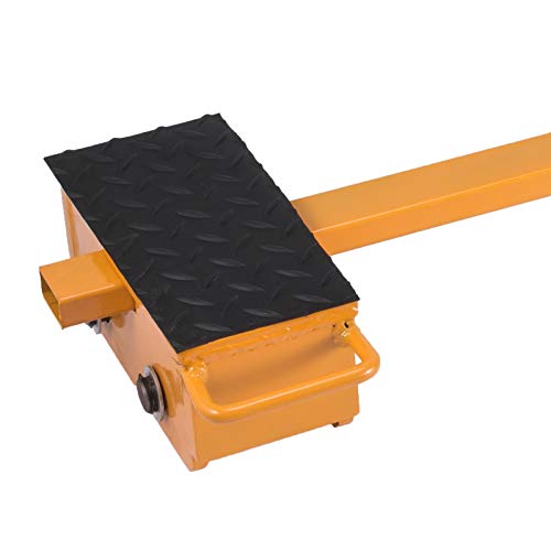 OrangeA Industrial Machinery Mover 6T+2X2.5T Capacity Machinery Moving Skates w/Steel Rollers Cap 360 Degree Rotation Machinery Mover Dolly with 39 Inch Push Rod (11T)