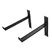 KINGSO Metal Wall Shelf Brackets 8.66''L x 6''H Rustic Shelf Supports, Flush Fit, Hardware Only - Bracket Set of 2, Includes Screws & Wall Anchors T-Shape（with Lip）