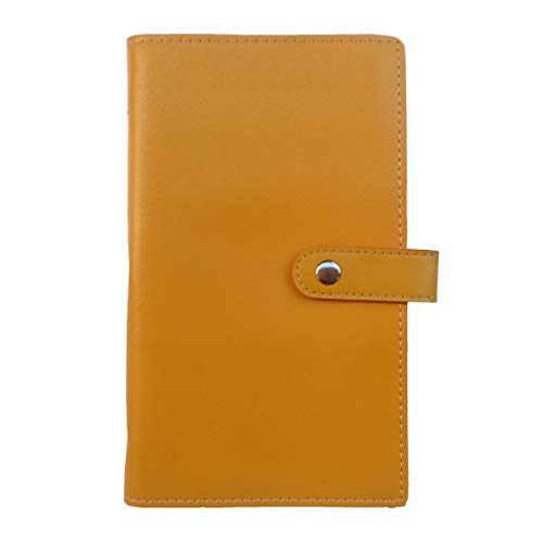 Enyuwlcm PU Leather Business Card Book Organizer Journal Name Card Book Holder for Women Hold 240 Cards Yellow - Thumbnail 7
