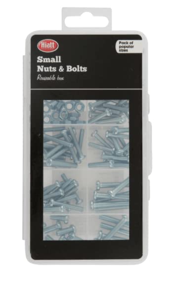 Hardware Solutions - Small Bolts and Nuts - Reusable Box Value Kit 170 Pieces Bolts: 4x19mm| 4x25mm | 5x12mm | 5x30mm. Nuts: M4, M5 — image 1