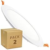 LEDKIA LIGHTING Pack of 2 Round 18W Ultraslim LED Panels Ø 205mm Cut-Out Daylight 4000K - 4500K