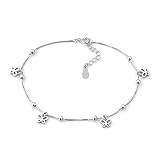 925 Sterling Silver Shiny Sexy Lucky Butterfly Anklet Ankle Bracelets Chain Beach Girl (Butterfly)