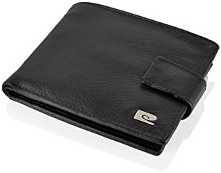 Pierre Cardin Black Leather Wallet 4.5" Multi Pockets