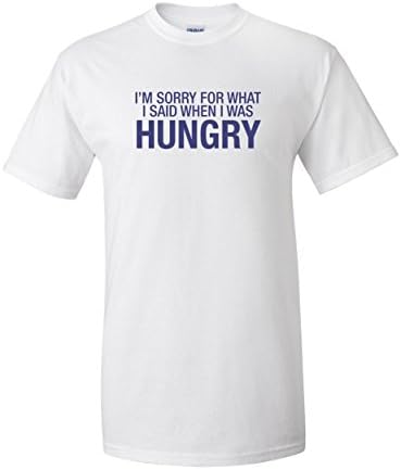 Infinity Men's I'm Sorry For What I Said When I Was Hungry Novelty Short Sleeve T-Shirt - 3X-Large - White