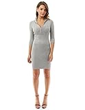 PattyBoutik Women's Zip Up Elbow Sleeve Sweater Dress