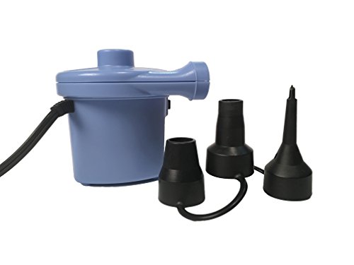 Contour Products Electric Air Pump for Inflatables | Portable Air Pump Includes Deflator Nozzle | Includes 3 Universal Nozzles