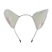E-TING Cat Long Fur Ears Hair Clip Headwear Headband Cosplay Halloween Costume Orecchiette (White with Pink inside)