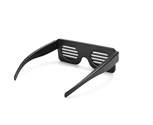 RED LED Flash Glasses 8 Adjustable Patterns Luminous Flashing Shades Eye Wear For Birthday Party Corporate Events Raves Music Festivals Nightclubs Concerts Weddings Dancing Group Fitness Great Gift