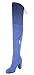 Urban Heels Women's Shoes Faux Suede and Denim Stretchy Over The Knee Block Heel Boots
