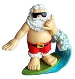 Shaka Surfing Santa Ornament 3