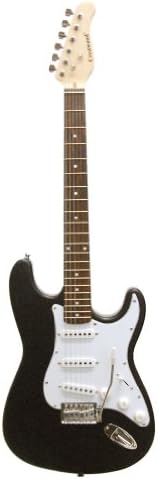 Crestwood ST920BKV Solid Body Electric Guitar, Black Voodoo
