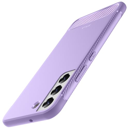 JETech Slim Fit Case for Samsung Galaxy S22 5G 6.1-Inch, Thin Phone Cover with Shock-Absorption and Carbon Fiber Design (Light Purple)