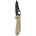 Benchmade - Mini Griptilian 555HG Knife, Sheepsfoot Blade, Plain Edge, Coated Finish, Sand Handle
