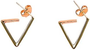 Texture Treasure 14K Gold Triangle Stud Earrings (Yellow Gold)