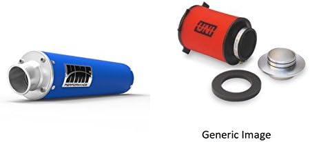 UNI Foam Air Filter &amp; HMF Blue Performance-Series Slip On Exhaust Turn-Down-Brushed for Yamaha Raptor 700 2015