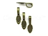 50 CleverDelights Leaf Bails - 26x8mm - Antique Bronze Color - Large Glue On Bails - Scrabble Glass Pendants Scallop Edge Tibetan Bails - 1 x 5/16 inch 26mm x 8mm